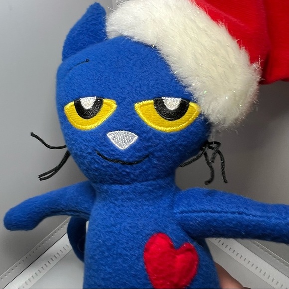 Pete The Cat Doll Santa Claus Hat Red Heart Plush 1999 2012 James Dean Book - Picture 2 of 5